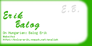 erik balog business card